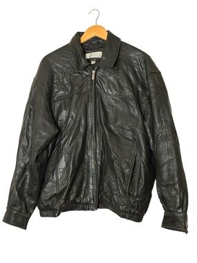 Chereskin Exterior | Vintage * small rip genuine leather bomber jacket large